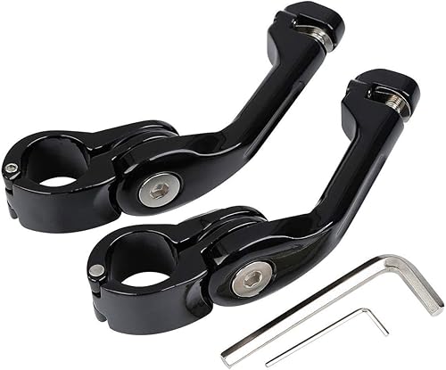 Miniatura 4 de Kit de montaje de clavijas de carretera ajustable en ángulo largo de 1-14 pulgadas de 1.260 in, color negro brillante, compatible con Harley Touring