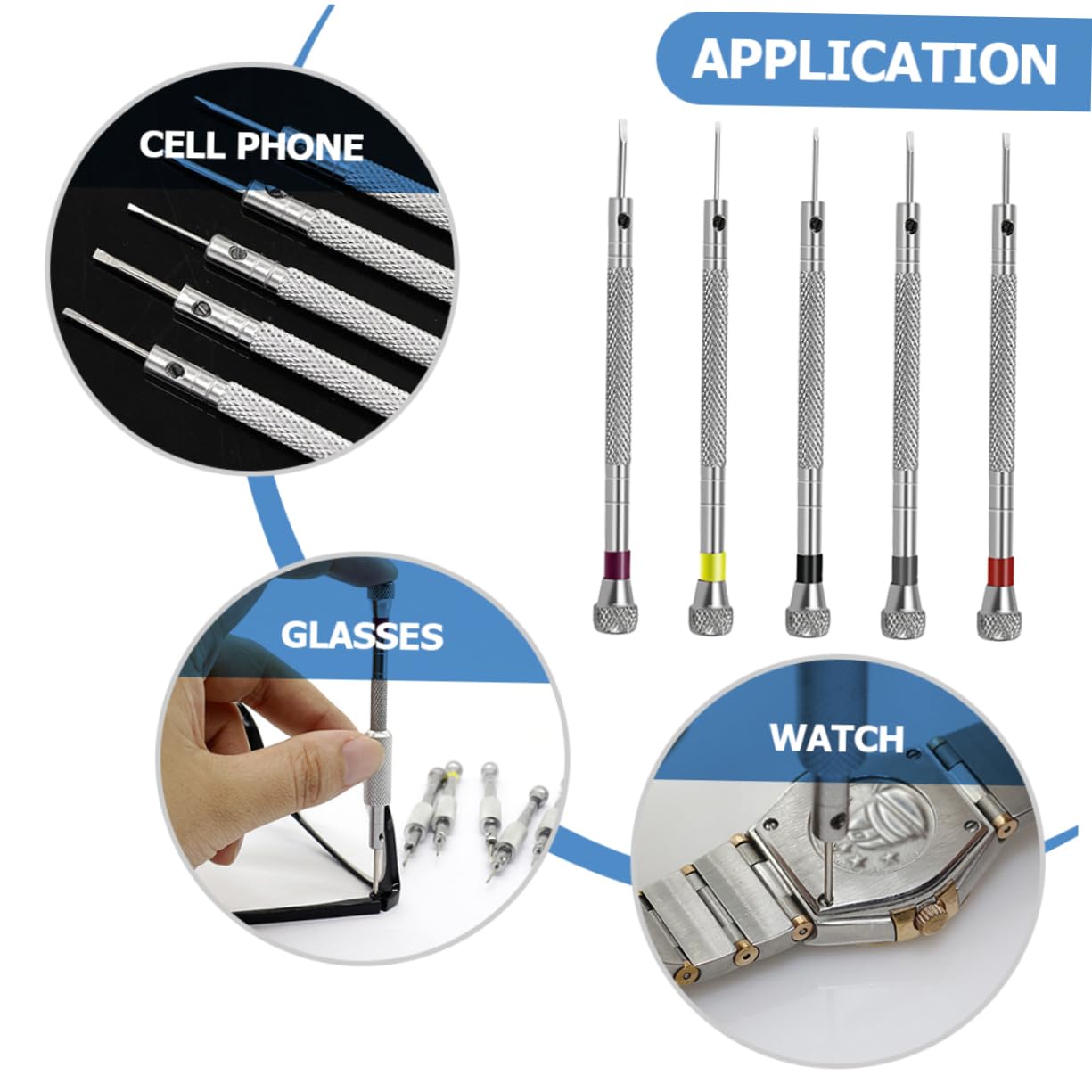 15 Piezas de Destornillador de extracción de eslabones, multiherramientas, Kit de reparación de anteojos de Bolsillo, Destornillador Plano para Reloj, Kits de joyería, Soporte para teléfo(