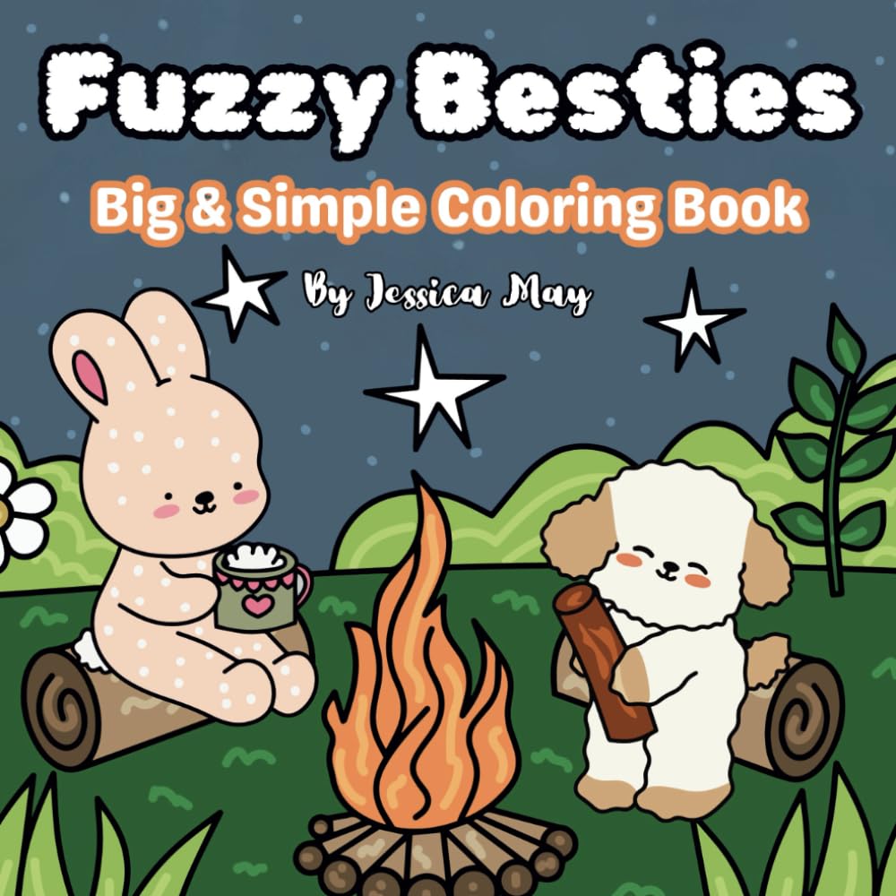 Fuzzy Besties: Coloring Book for Adults and Teens Featuring Cute & Furry Scenes for Relaxation