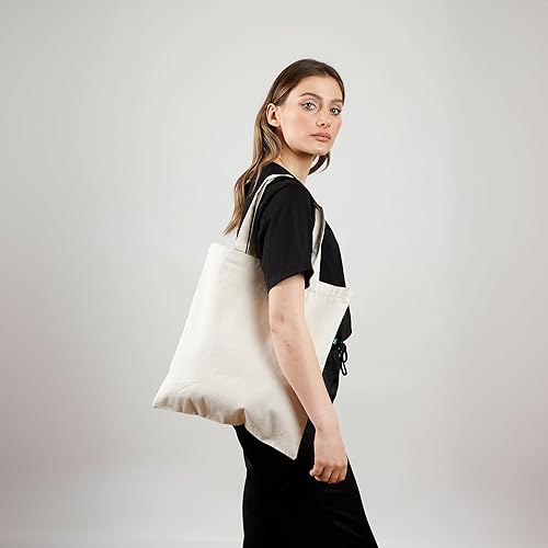 Miniatura 2 de TBF Paquete de 12 bolsas de lona reciclada al por mayor a granel 15 x 16 bolsas de tela de algodón reutilizables resistentes y lisas