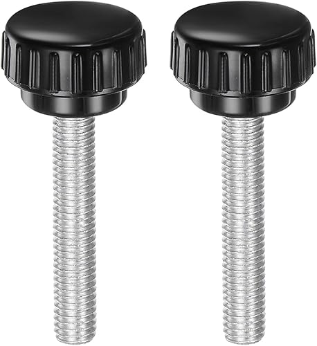 Miniatura 176 de uxcell Perillas de sujeción moleteadas M6 x 1.969 in métricas chapadas en zinc de acero al carbono rosca macho tornillo de pulgar en tipo 0.787 in