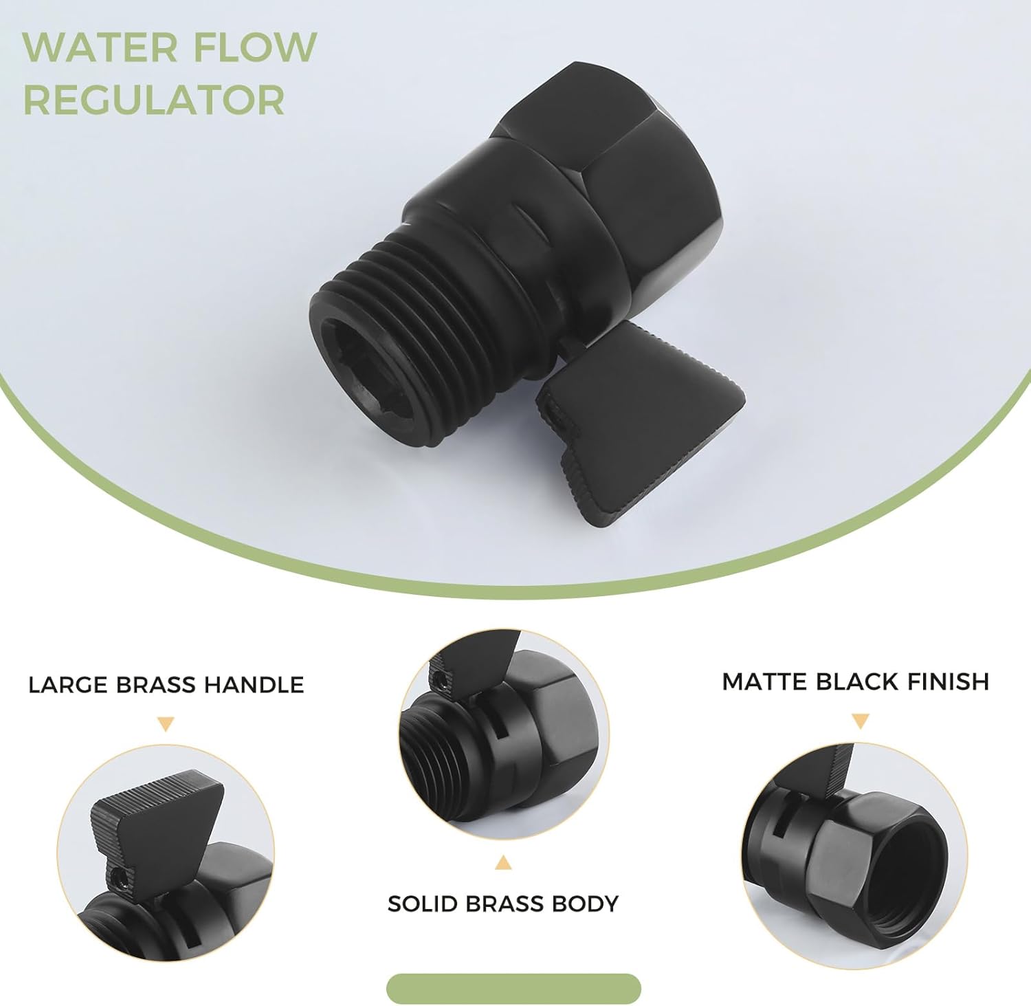 Shower Shut off Vae Matte Bla, Brass Bathroom Water Restrictor