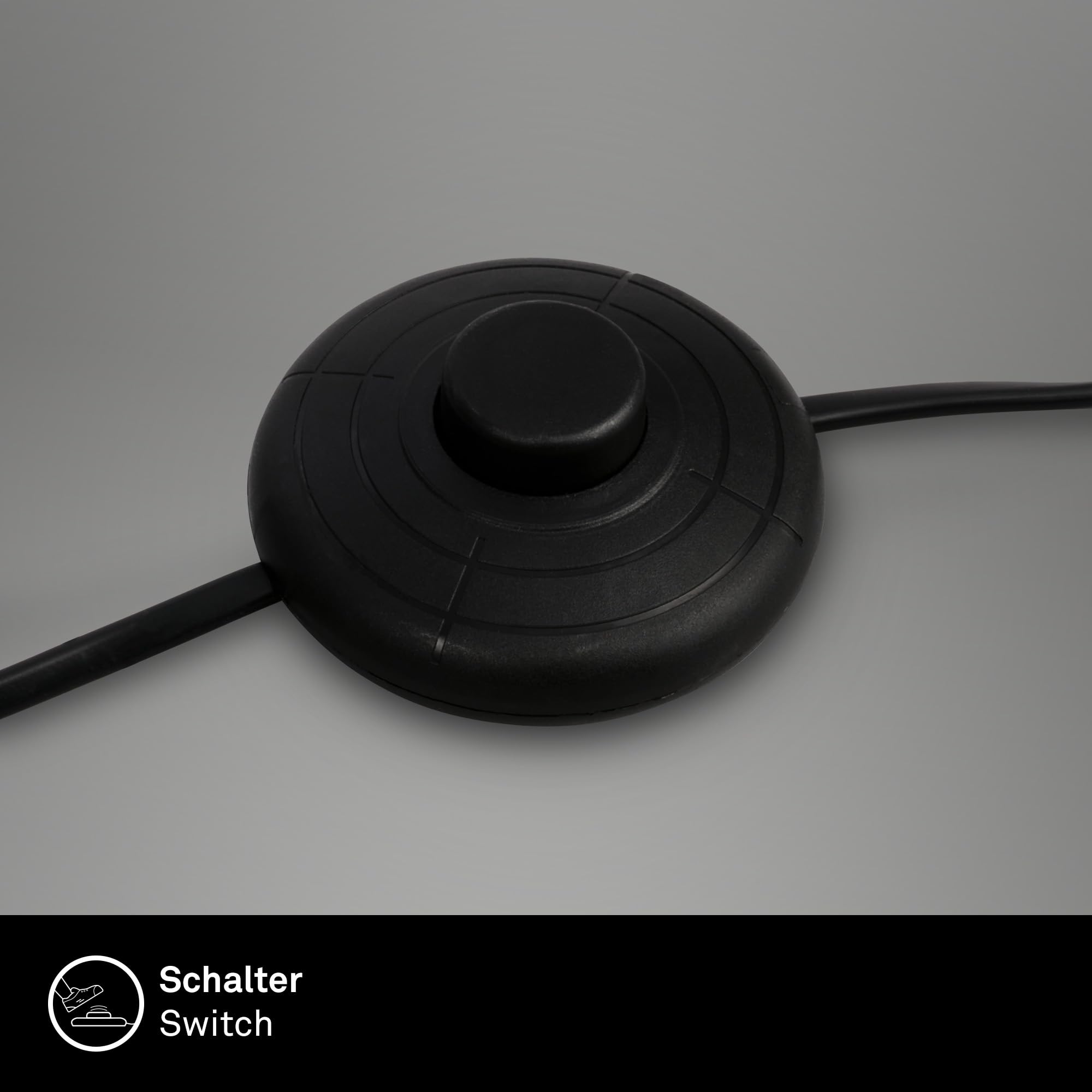 BRILONER - Stehlampe, Stehleuchte, Deko im Wohnzimmer, Leselampe, Schwenkbare Lampe, Wohnzimmerlampe, Fußtaster, Indirekte Beleuchtung, Schlafzimmerlampe, Bürolampe, 128x21x43 cm, Schwarz