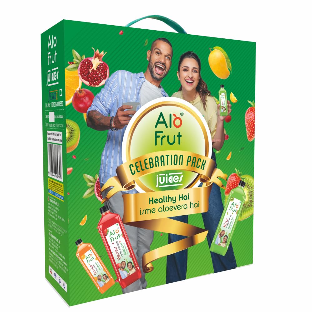 Alo Frut Juice Celebration Pack | Kiwi Juice 1 ltr, Mixed Berries Juice 1ltr | Healthy Hai Isme Aloevera hai | Gift Pack | Rakshabandhan Gift (B09CMQXMTC) Amazon Price History, Amazon Price Tracker
