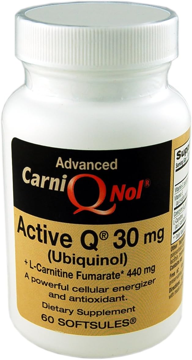 Qnol Bio-Enhanced Ubiquinol CoQ10 with 440 mg L-Carnitine Fumarate (60 Count Bottle)