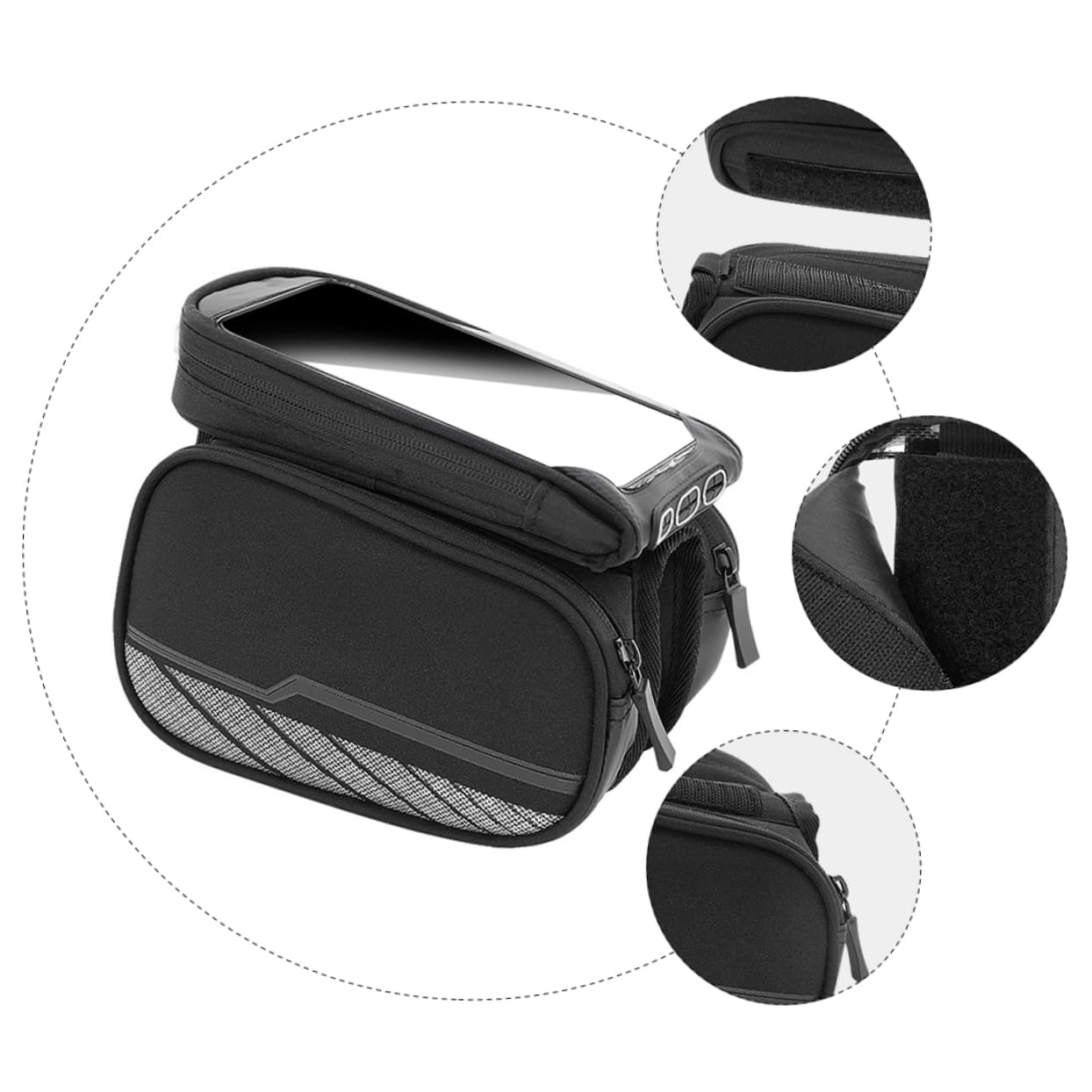 Toddmomy Borsa Per Smartphone Da Bici Con Borsello Da Manubrio Design Staccabile e Facile Installazione Protezione Per Assorbimento Degli Urti Compatibile Con Di Biciclette