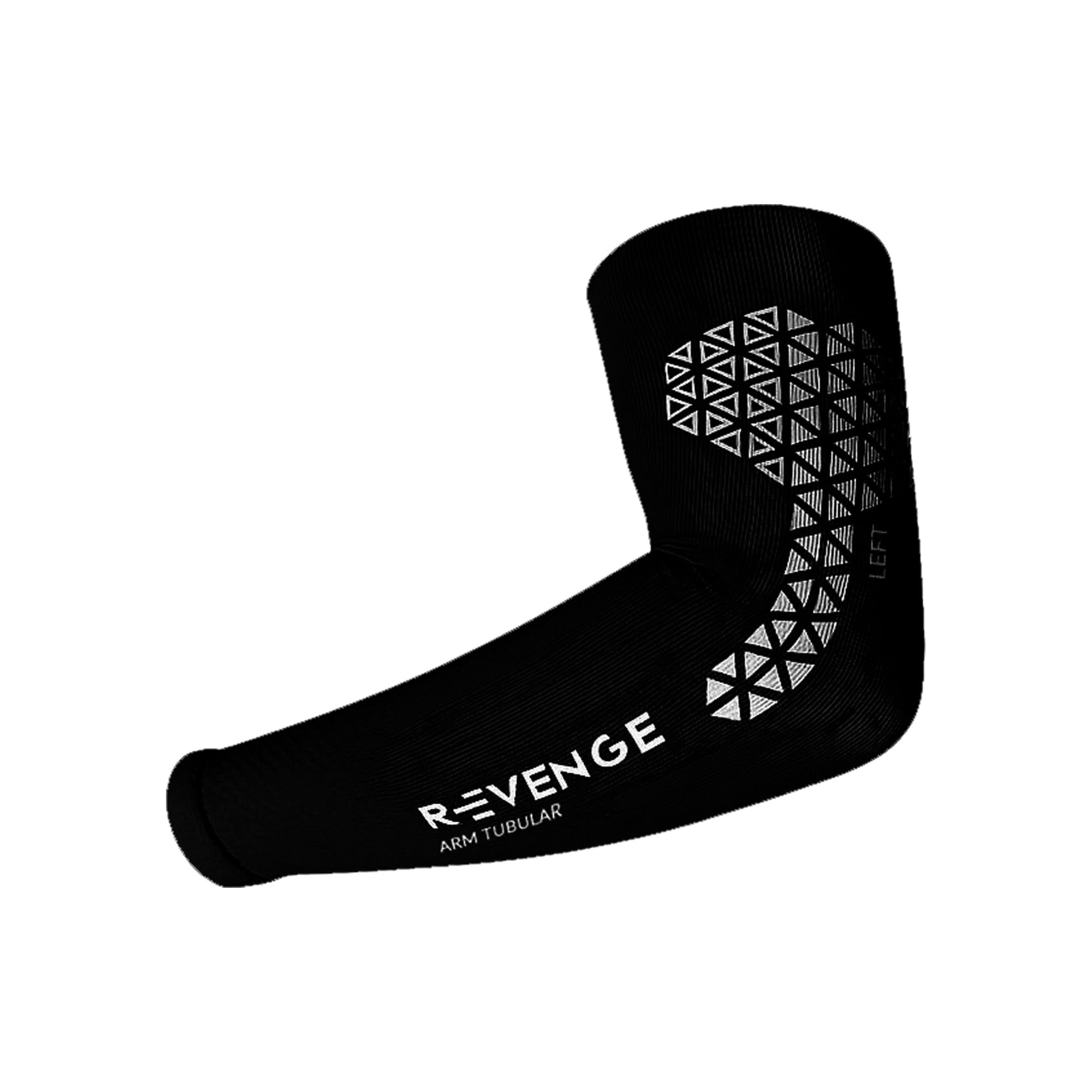 R-EVENGE Manicotto braccia con inserti in silicone effetto tape. Favorisce microcircolazione e previene infortuni. Fibra di carbonio termoregolante. Ideale per Tennis, Padel, Basket, Fitness, Bike.