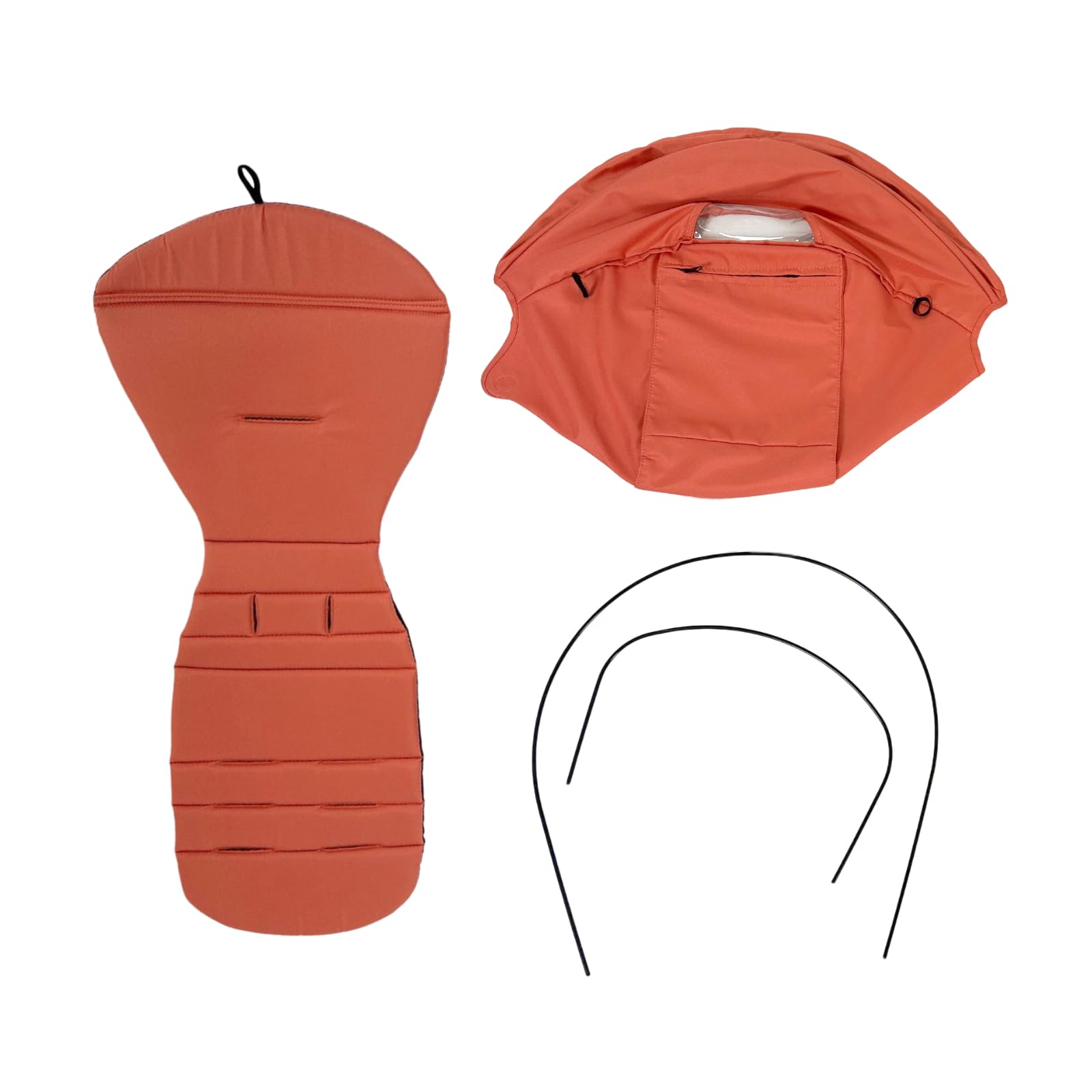 Replacement Canopy Cover and Seat Liner Set Compatible with YOYO2 / YOYO+ Strollers, Includes 2 Support Rods, Waterproof Double-Layer Fabric Stroller Accessories Kit (Pink)