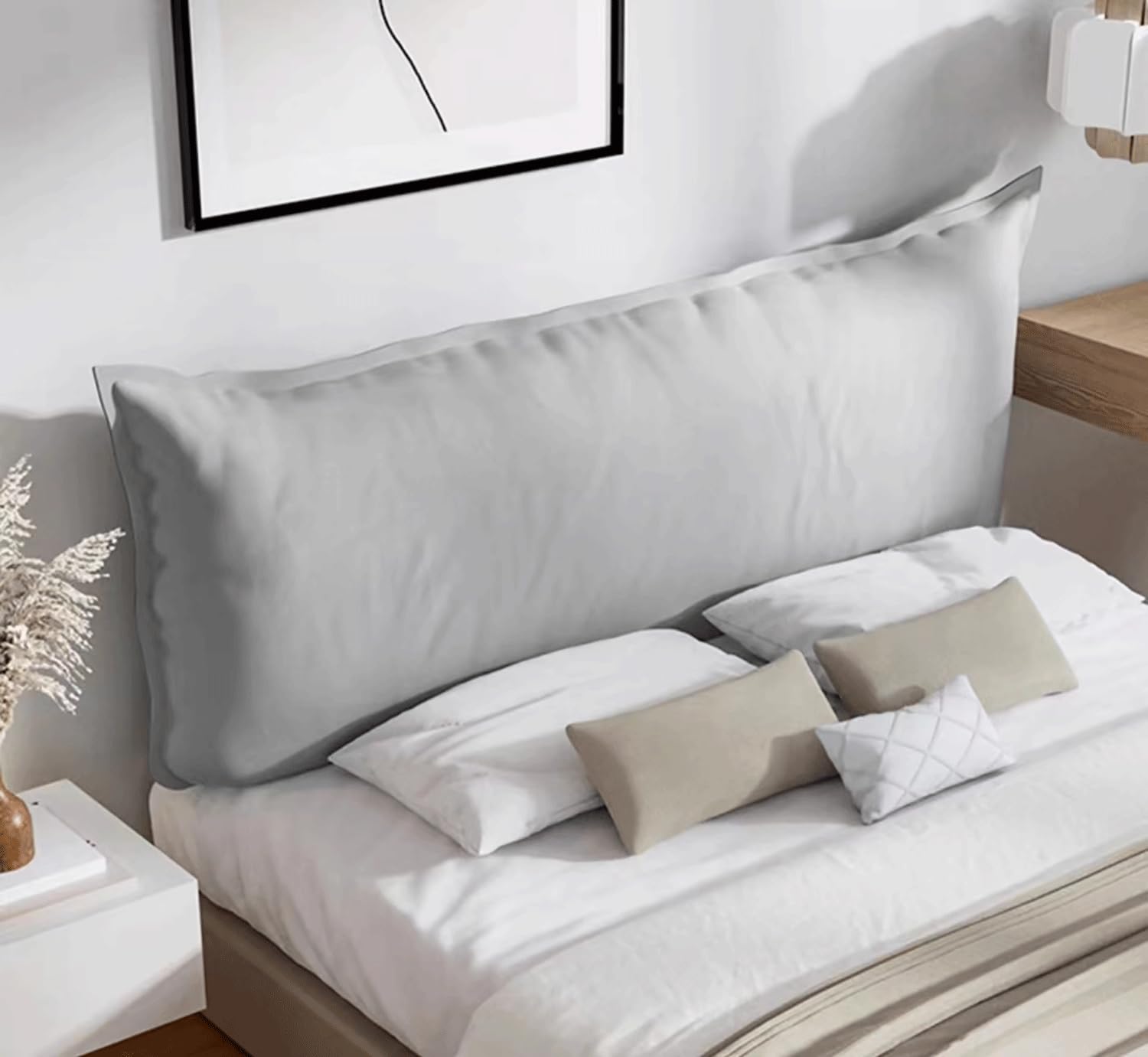 MGEMJMJ Headboard Cushion,Upholstered Bed Backboard Wall Pillow,Modern Premium Padded Headboards In Bedroom(Size:No headboard 74.8"/190cm,Color:L)