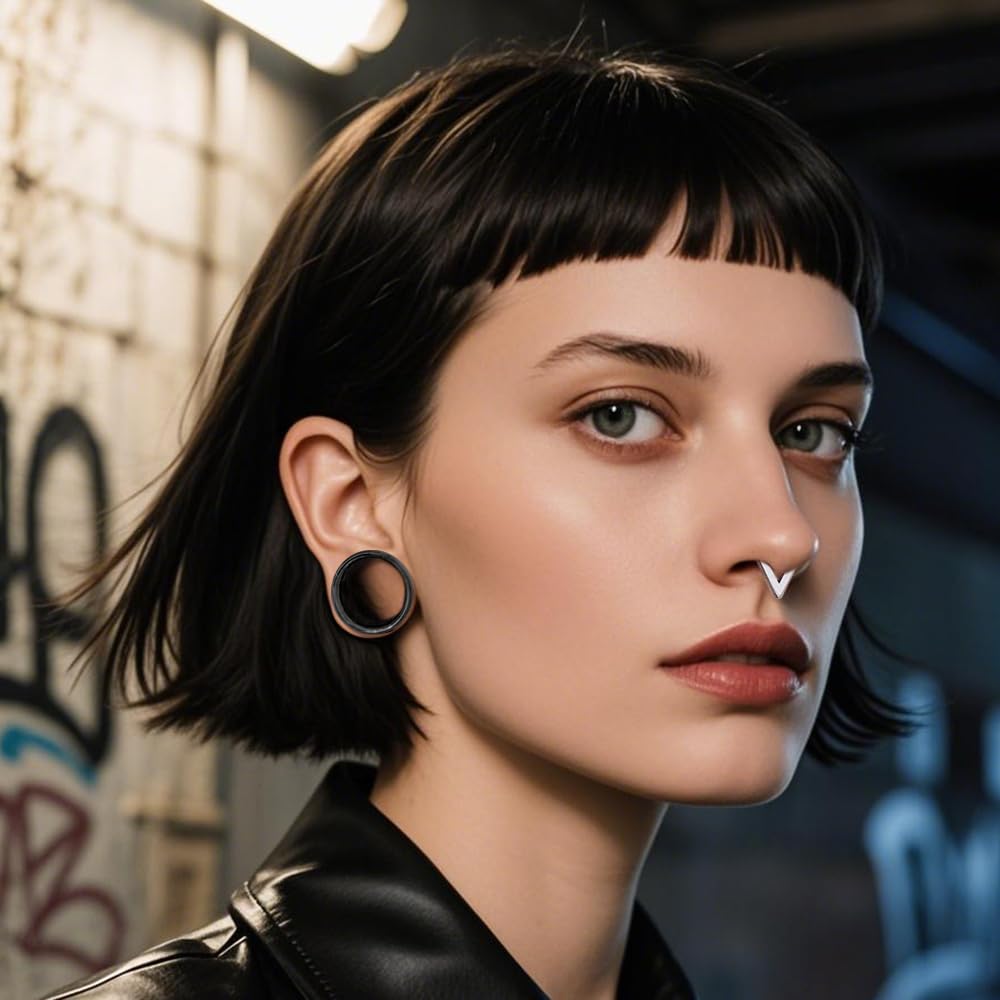Vankula Tunele do uszu, 1 para Double Flared Flesh Plugs ze śrubą, stal nierdzewna, dla mężczyzn i kobiet, biżuteria 6 mm do 22 mm