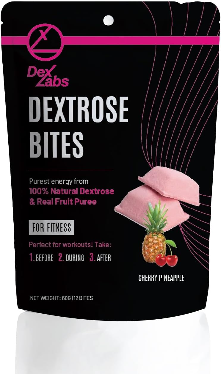 Dextrose Bites - Dextrose Melts Made with Dextrose Powder - Dextrose for Workout and Running Energy Snacks - Glucose Tablets Portable Energy Melts (Cherry Pineapple) (Pack of 01)