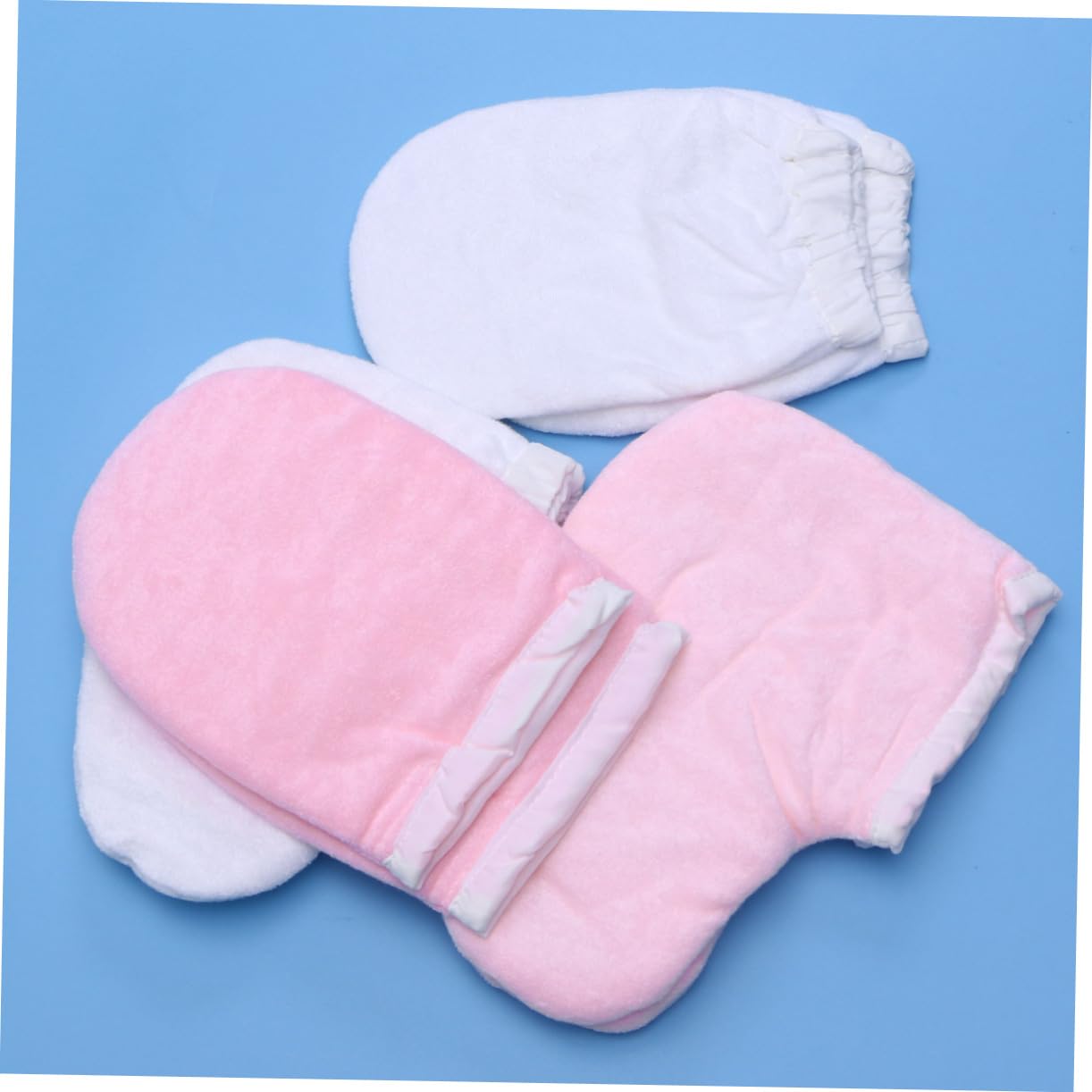 FRCOLOR 4 Pares De Guantes Para Cera Manoplas De Baño De Cera Guantes De Mano Guantes De Tela Botines Guante De Baño Guante Calentador De Cera De Parafina Para Manos Y Pies Guantes De