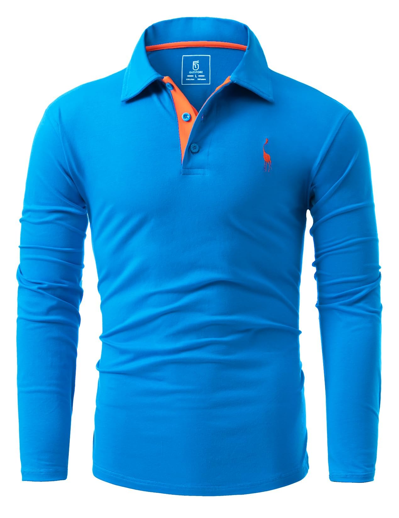 GLESTORE Polo Uomo Manica Lunga Maglietta Uomo T-Shirt Cotone Polo Lavoro Uomo