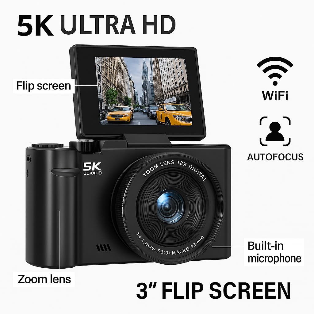 Amazon.com : 4K/5K Digital Camera – 75MP Vlogging Camera for