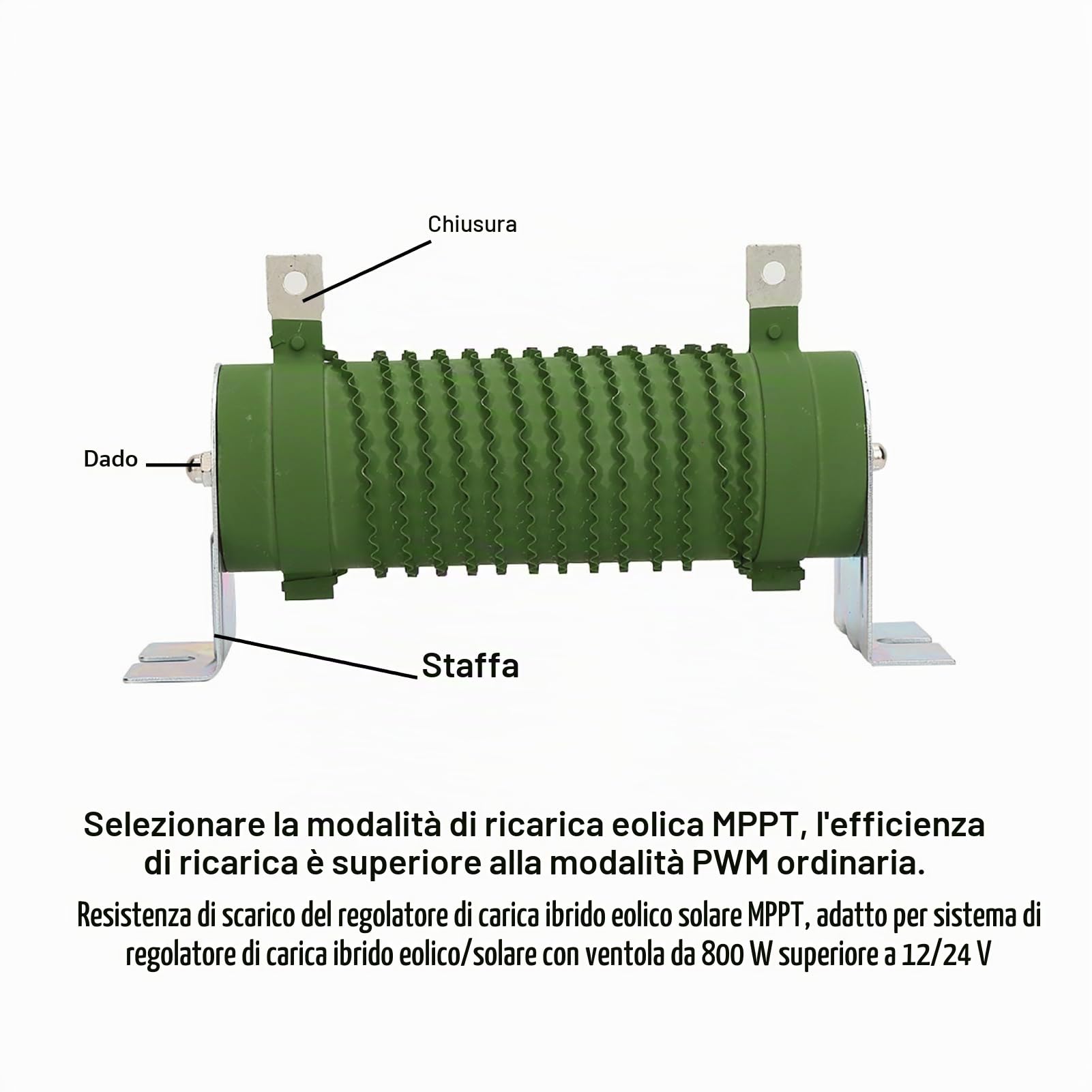 Resistore di Carico di Scarico MPPT Regolatore di Carica Ibrido Solare Eolico Regolatore di Carico di Scarico per Ventola Superiore 12/24 V 800 W