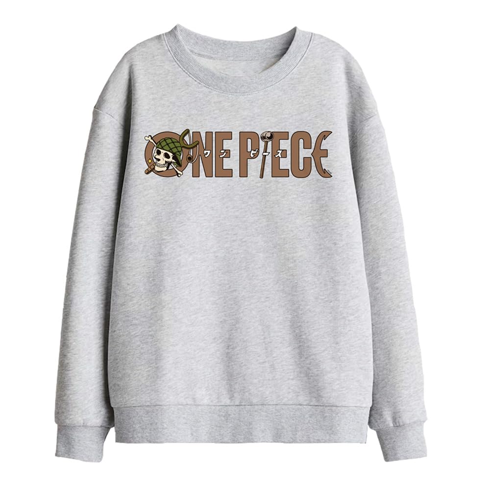 One Piece Usopp Slingshot Logo Kids Sweatshirt, Athletic Heather, 7-8Y