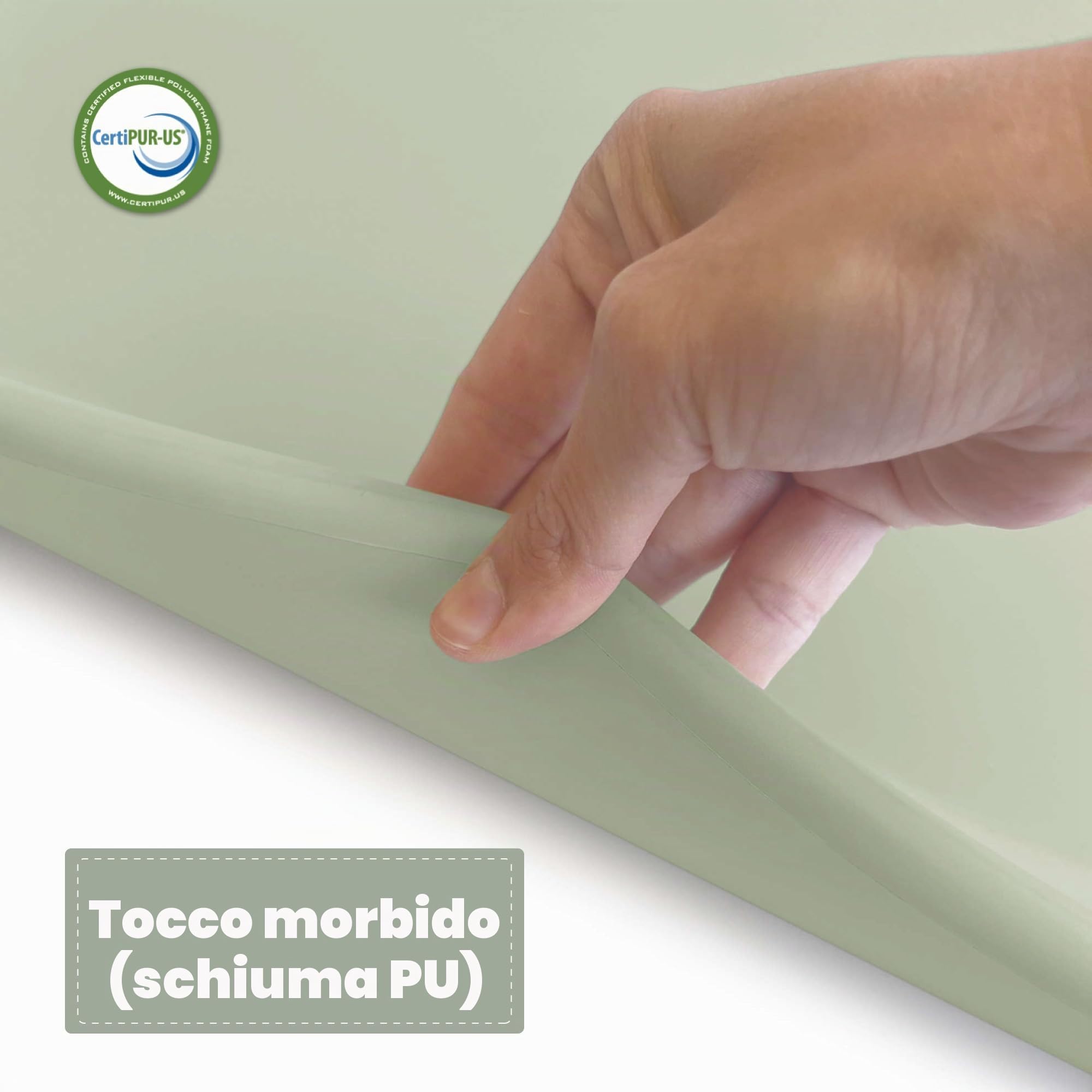 Materassino Fasciatoio 50x70 in Silicone Ergonomico in schiuma Glenn Verde Alondra