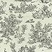 Textiles français Baumwollstoff - Toile de Jouy | La Vie Rustique - Anthrazitgrau (Grundfarbe: Leinenoptik) | 100% Baumwolle | Stoffbreite: 155 cm (Pro Laufmeter)*