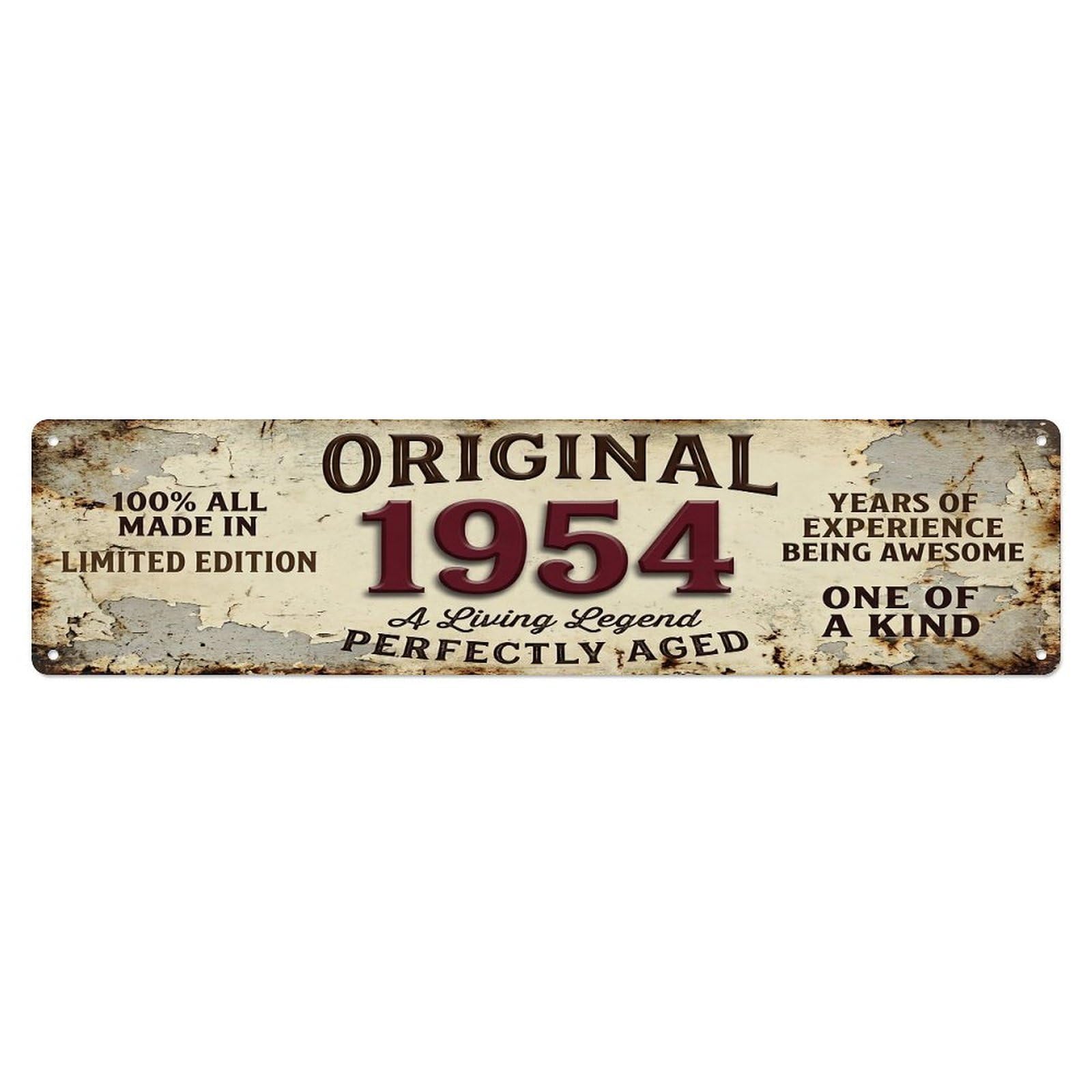 Original 1954 Limited Edition Perfectly Aged Legend Metal Tin Sign