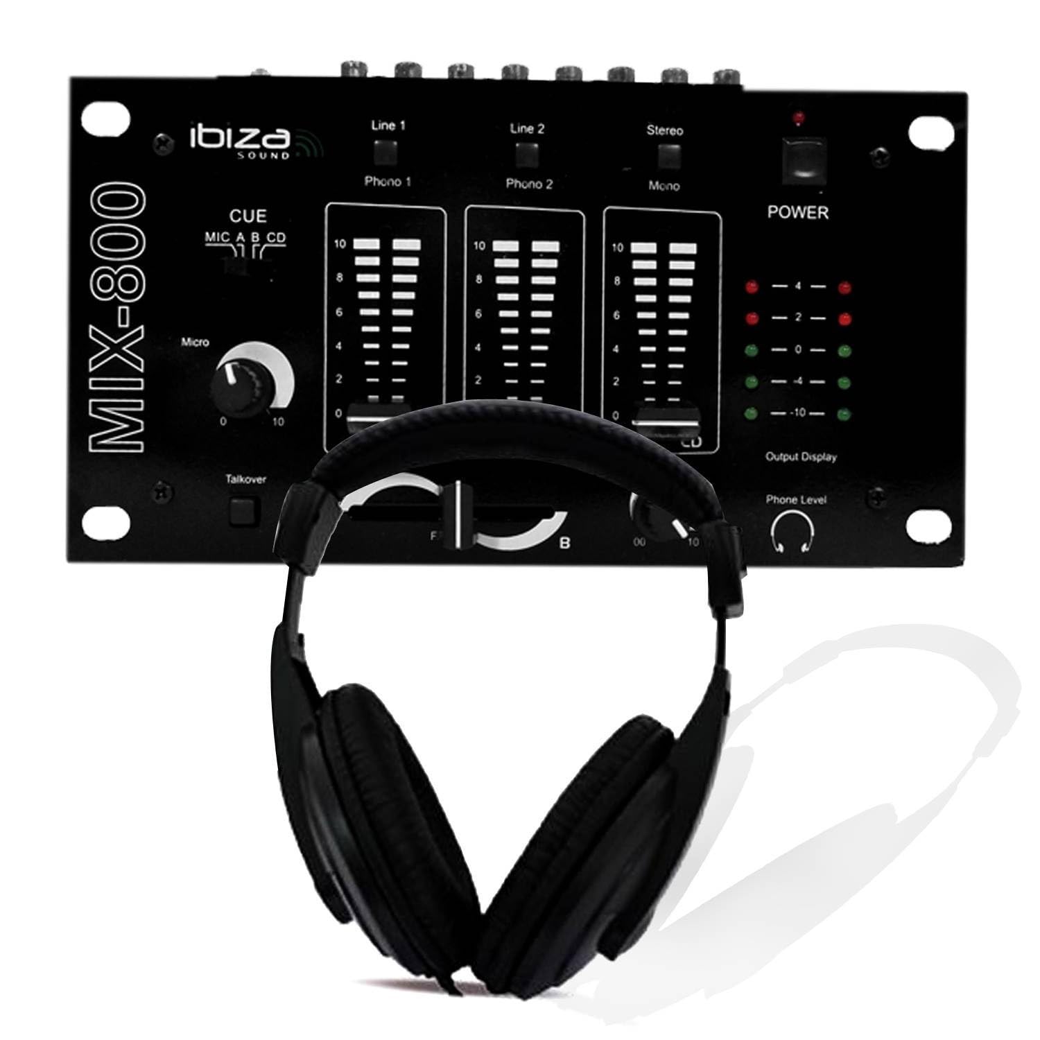 Pack Sono Dj Amplificateur 500W IBIZA SOUND SA500 + Table de mixage MIX800 + CASQUE + Câblages RCA + PC