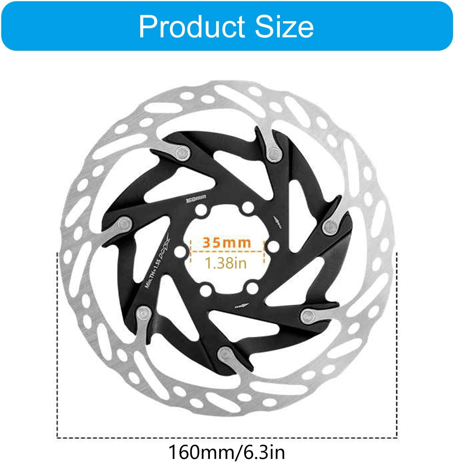 Rdxanc セントラルロックバイクブレーキ 160mm マウンテンバイク 油圧ディスクブレーキ 交換用センターロックディスク