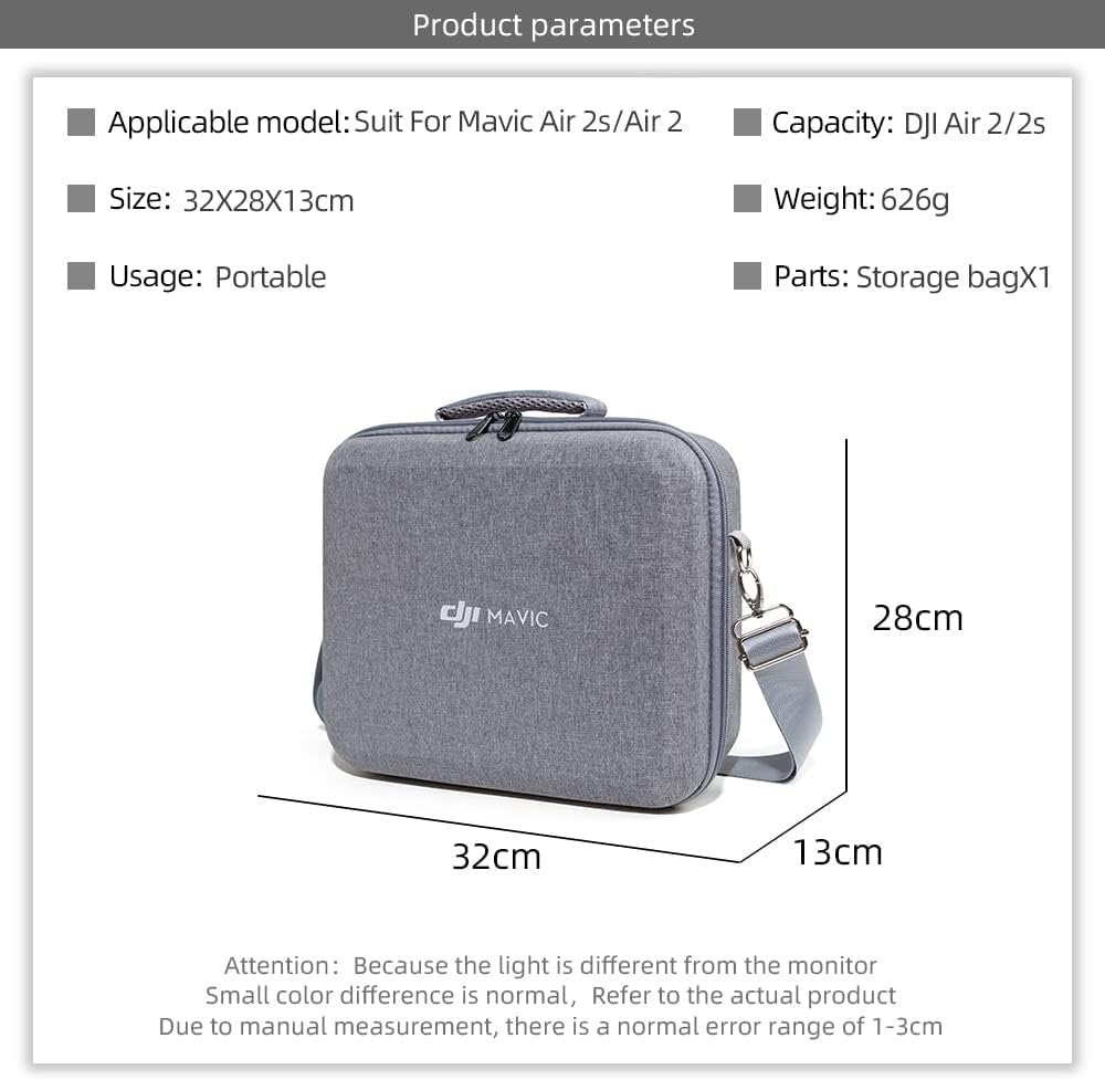 Palumma Carrying Case for DJI Mavic Air 2 Drone Storage Bag, Portable Travel Shoulder Bag Handbag with Adjustable Shoulder Strap for DJI Mavic Air 2/ 2s Drone and Accessories