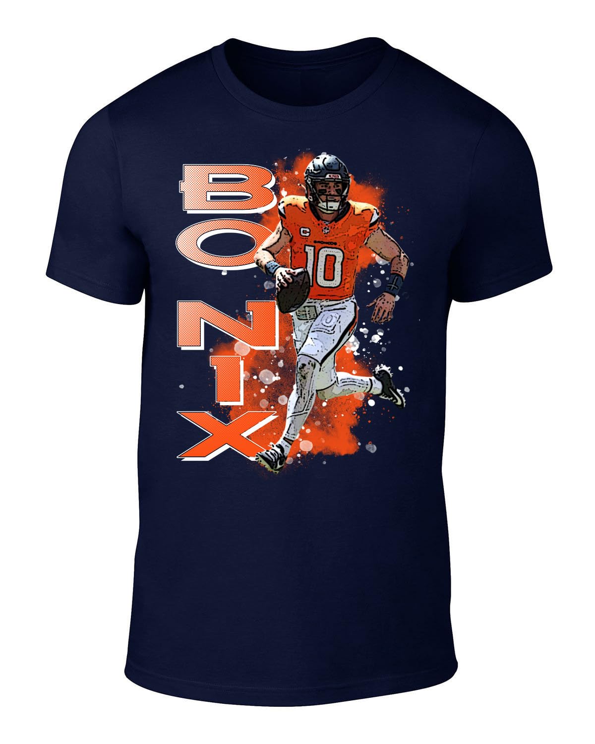 Denver Bo Nix Spray Paint Style Throwback Style T-Shirt Men's Adult