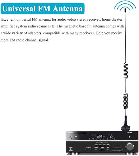Miniatura 6 de Fancasee Universal FM Antenna Magnetic Base 75 Ohm Screw F Male Plug with PAL BNC 3.5mm & 75 to 300 Ohm Adapter Connector Coax Coaxial Cable FM