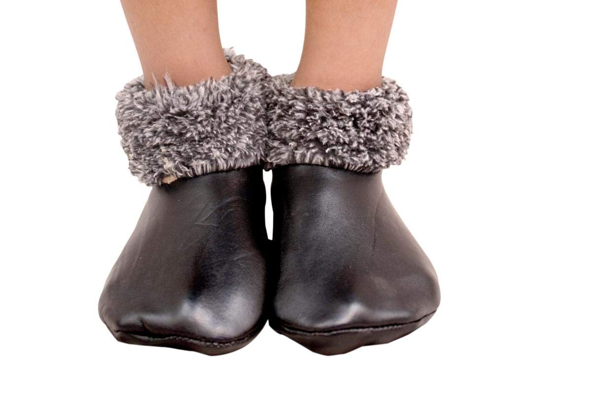 BRATS N BEAUTY® - Cute Littile Boy's I Girl's Winter Woolen Leather Socks Fit For 2 To 6 Year Kids