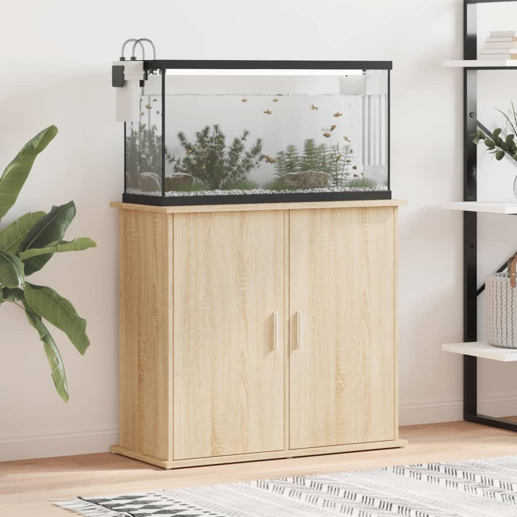 Tomostar Halterung für Aquarium, Möbel für Aquarien, Grundschrank, Aquariumtisch, Sonoma-Eiche, 81 x 36 x 73 cm, Holz