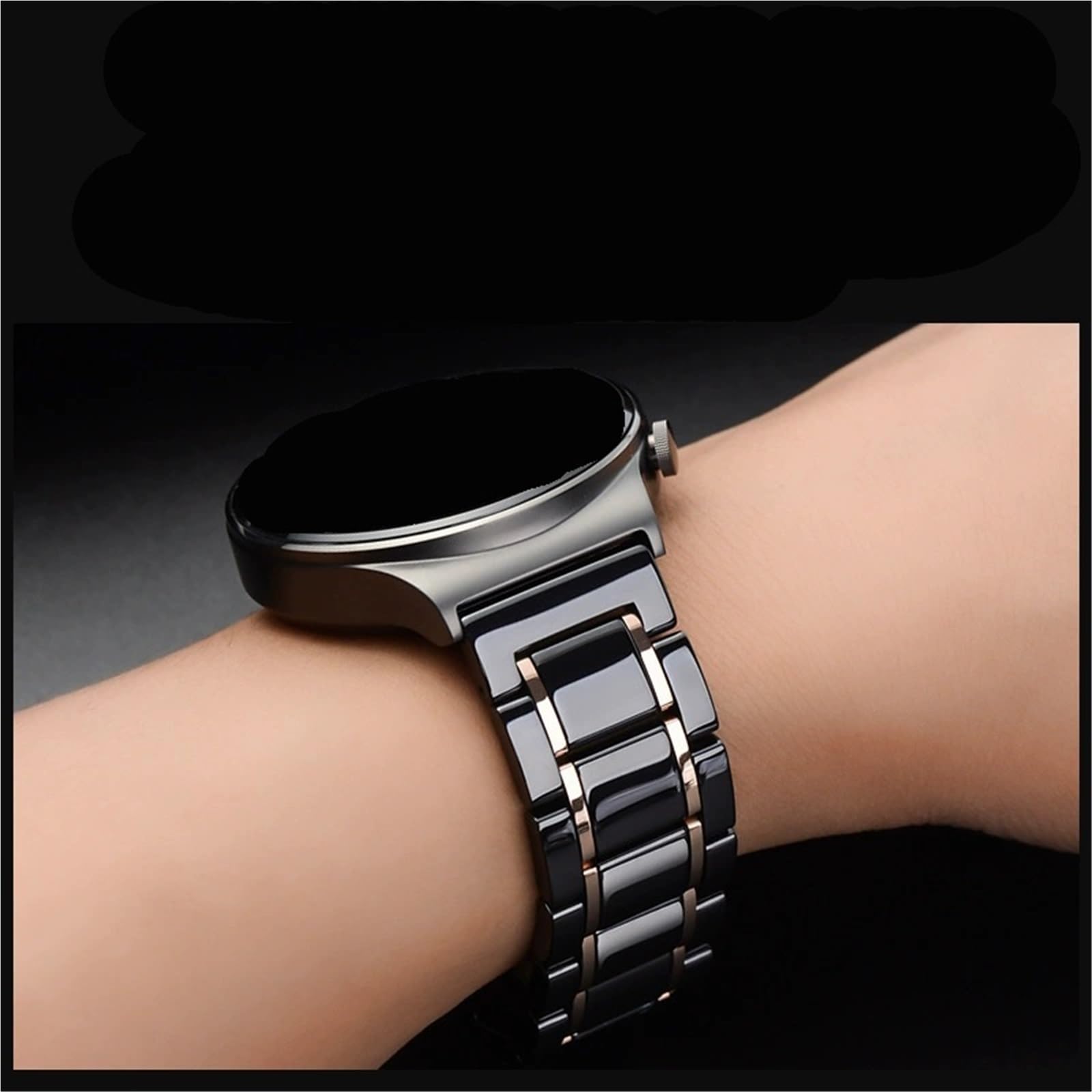 Cinturino in ceramica da 20 mm 22 mm Nero Sostituzione alla moda Comodo traspirante e resistente