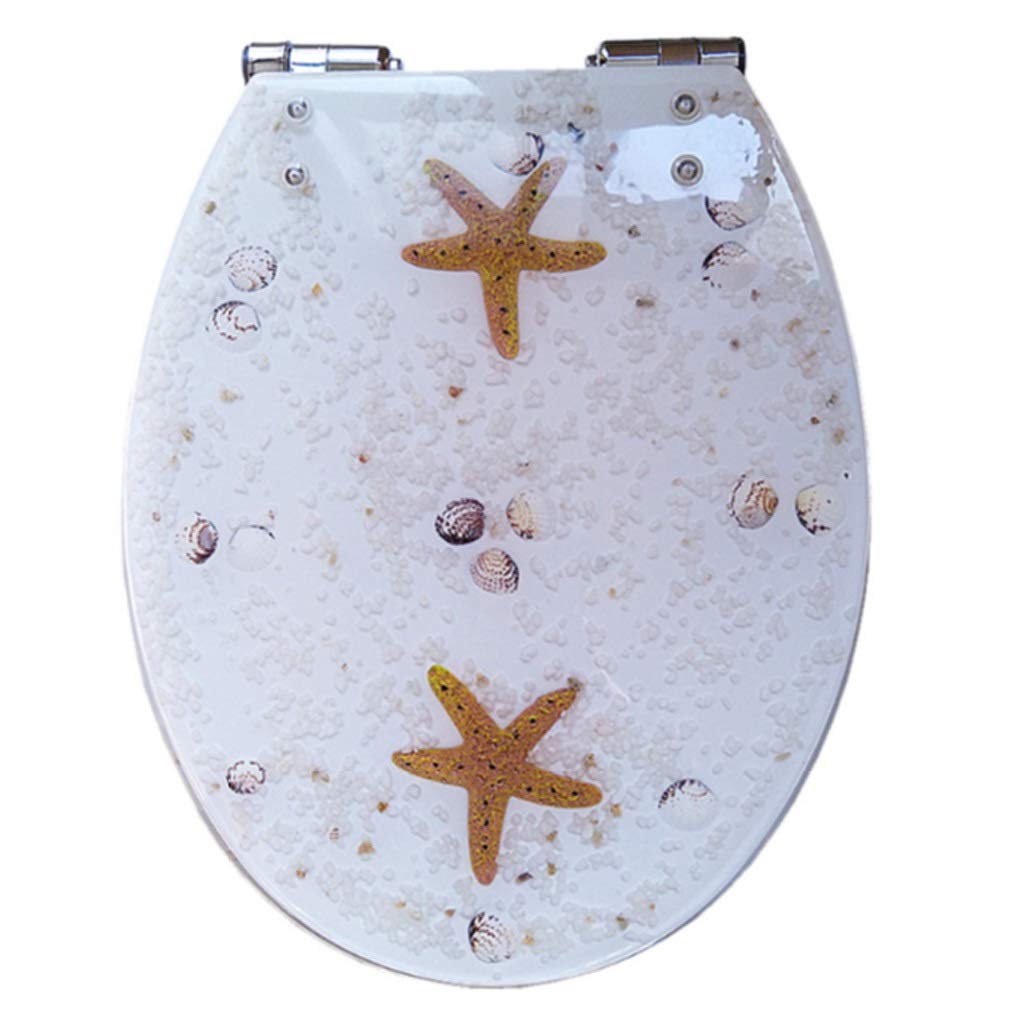 MOBYGKFY Toilet Cover for Household General Plate Thick Resin Transparent UO Type Old-Fashioned Slow Down Mute