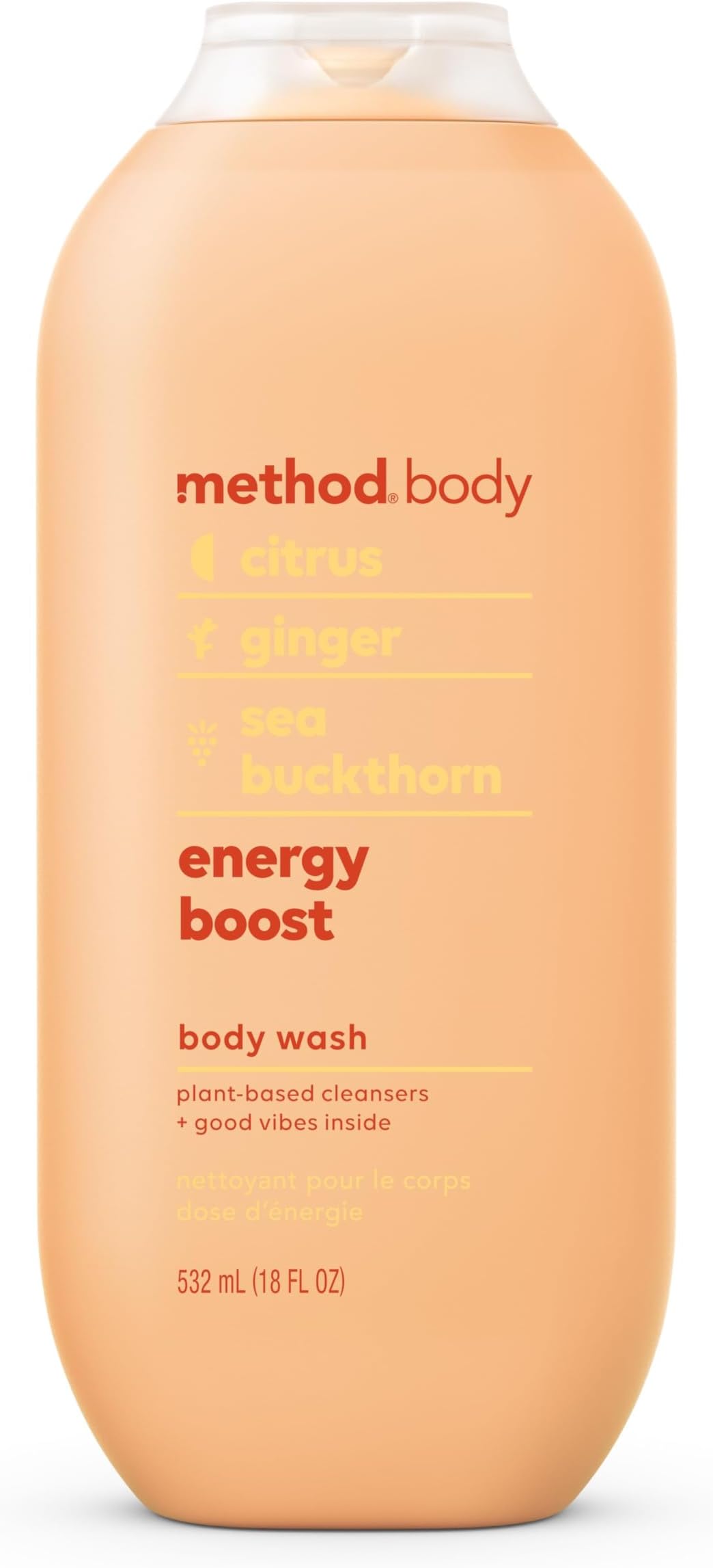 Method Body Wash, Energy Boost, Paraben and Phthalate Free, 18 oz (Pack of 1)
