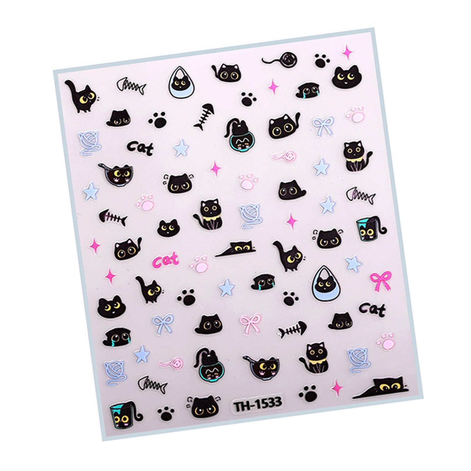 Bowknot Nails Stickers for Nails Art, 3D Cats Paws Art Stickers for Designs, Decals Decorations Bowknot