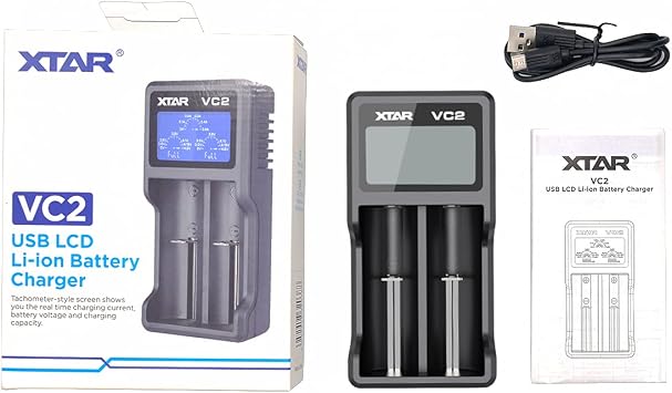 XTAR VC2 Charger with LCD Display Screen