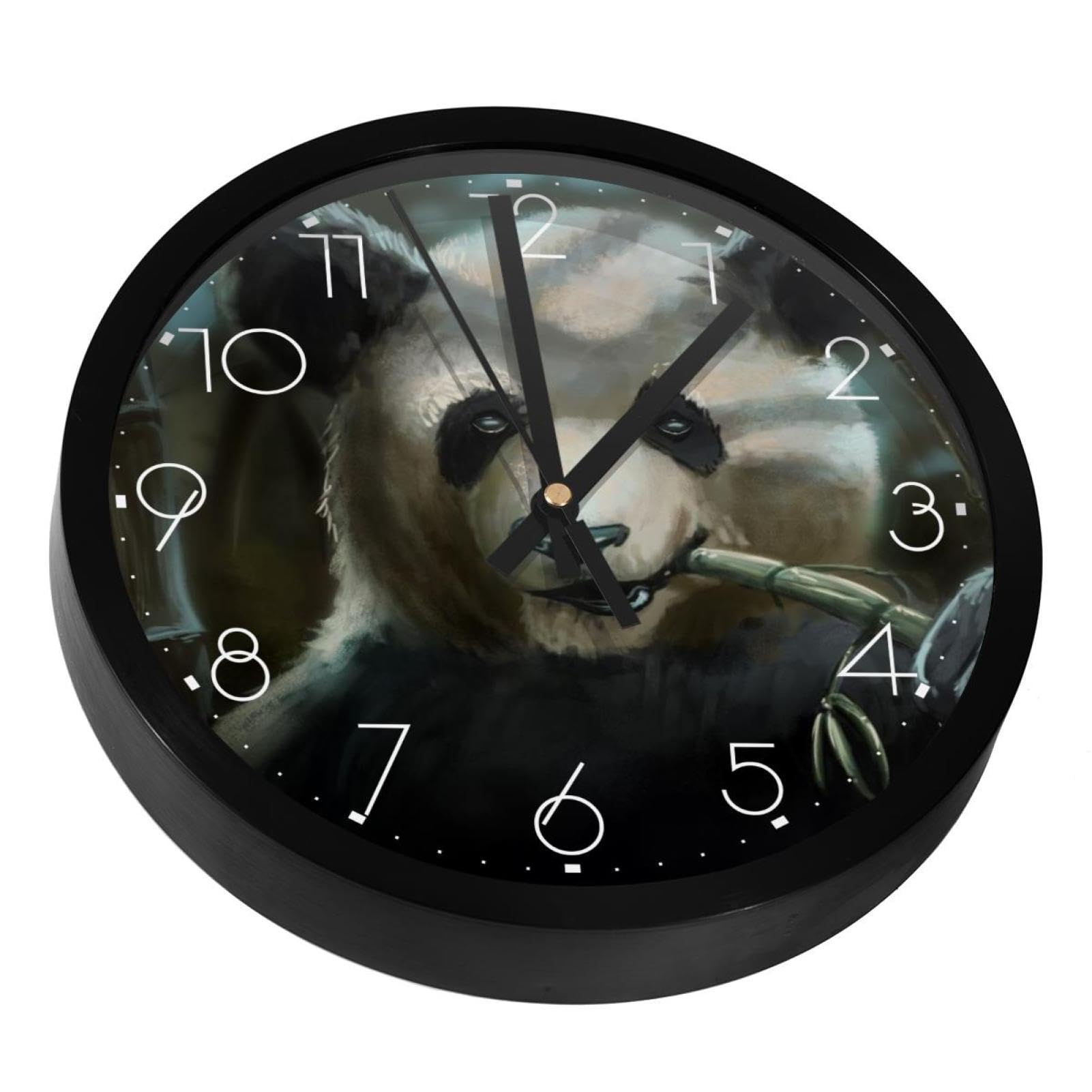 Horloge murale panda à piles pour décorer facilement un salon moderne