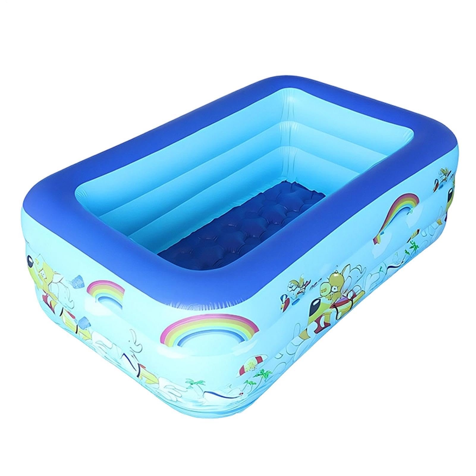 Inflatable Paddling Pool, Thickened PVC Rectangular Summer Swimming Pool