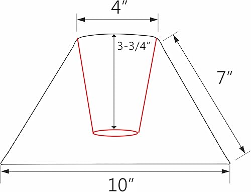 Miniatura 5 de Aspen Creative 56027, Empire Uno - Persiana de lámpara, tela texturizada de arpillera gris oscuro, 4 pulgadas superior x 10 pulgadas inferior x 7