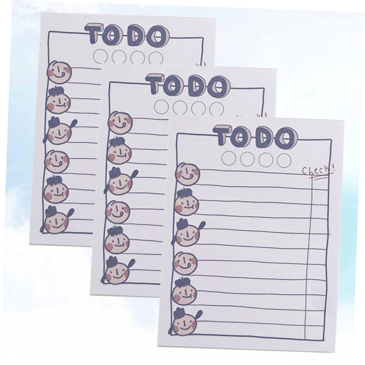COOPHYA 3pcs Small Portable Notepad Memo Pads with Cartoon Pattern Cute Plan Books for Students Office Daily Use