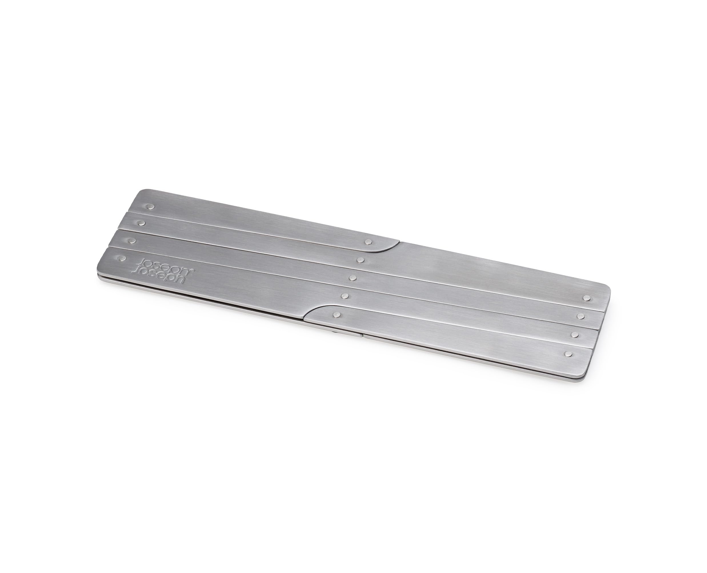 Joseph Joseph Space Sottopentola pieghevole ed espandibile per pentole e padelle, antiscivolo, tappetino resistente al calore per il piano di lavoro della cucina, Acciaio inossidabile