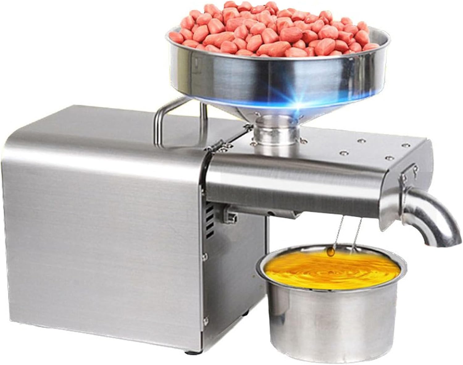 キッチンオイルプレス機、アップグレードされたオイルプレス機、自動オイル抽出機、商業家庭用のコールド/ホットオイル、食品グレードのステ