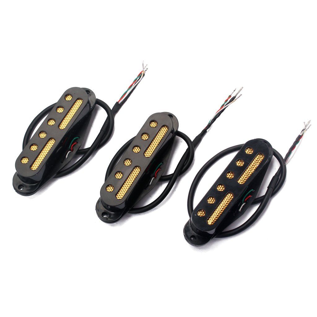 Alnicov Guitar Pickup?Guitar Single Coil Pickup Set?SSS Standard?for Strat Squier Electric Guitar, Black