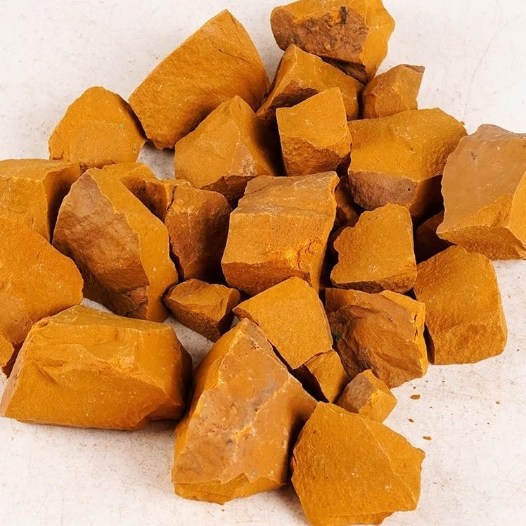 WHZHDMA Bulk Natural Crystal Rough Stone Natural Yellow Mud Jade Crystal Rough Stone Ornaments Mineral Specimen Aromatherapy Diffuser Demagnetizing Stone Gravel Rocks Stones and Crystals