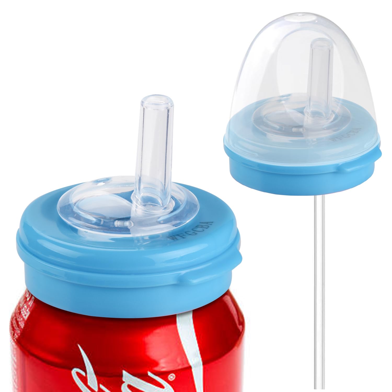 WFGCBA soda can lids Soda straw can lid For Fits standard soda cans?pop can lids?Beer?Seltzer?BPA-free reusable can covers for soda (2 pieces)