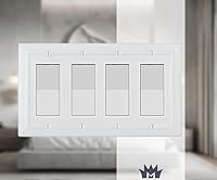 Vista 2 de Monarch Abode Placa de pared basculante de 4 segmentos, placa de pared decorativa para interruptor de metal, placa decorativa para interruptor