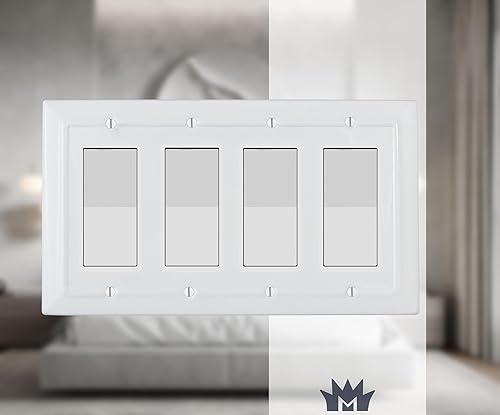 Miniatura 2 de Monarch Abode Placa de pared basculante de 4 segmentos, placa de pared decorativa para interruptor de metal, placa decorativa para interruptor de