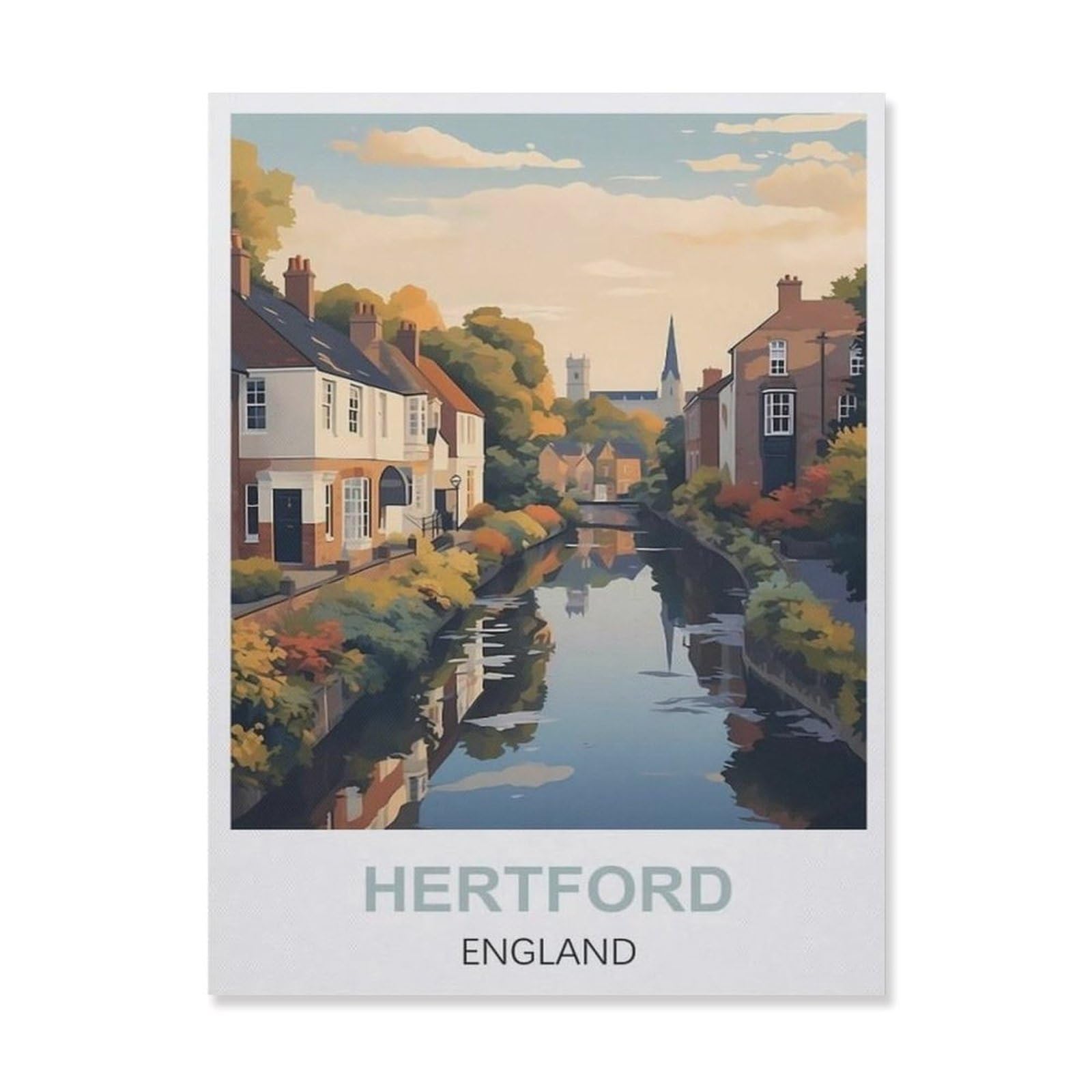 Vintage Art Metal Signs Funny Sign，Hertford England(30x40cm）