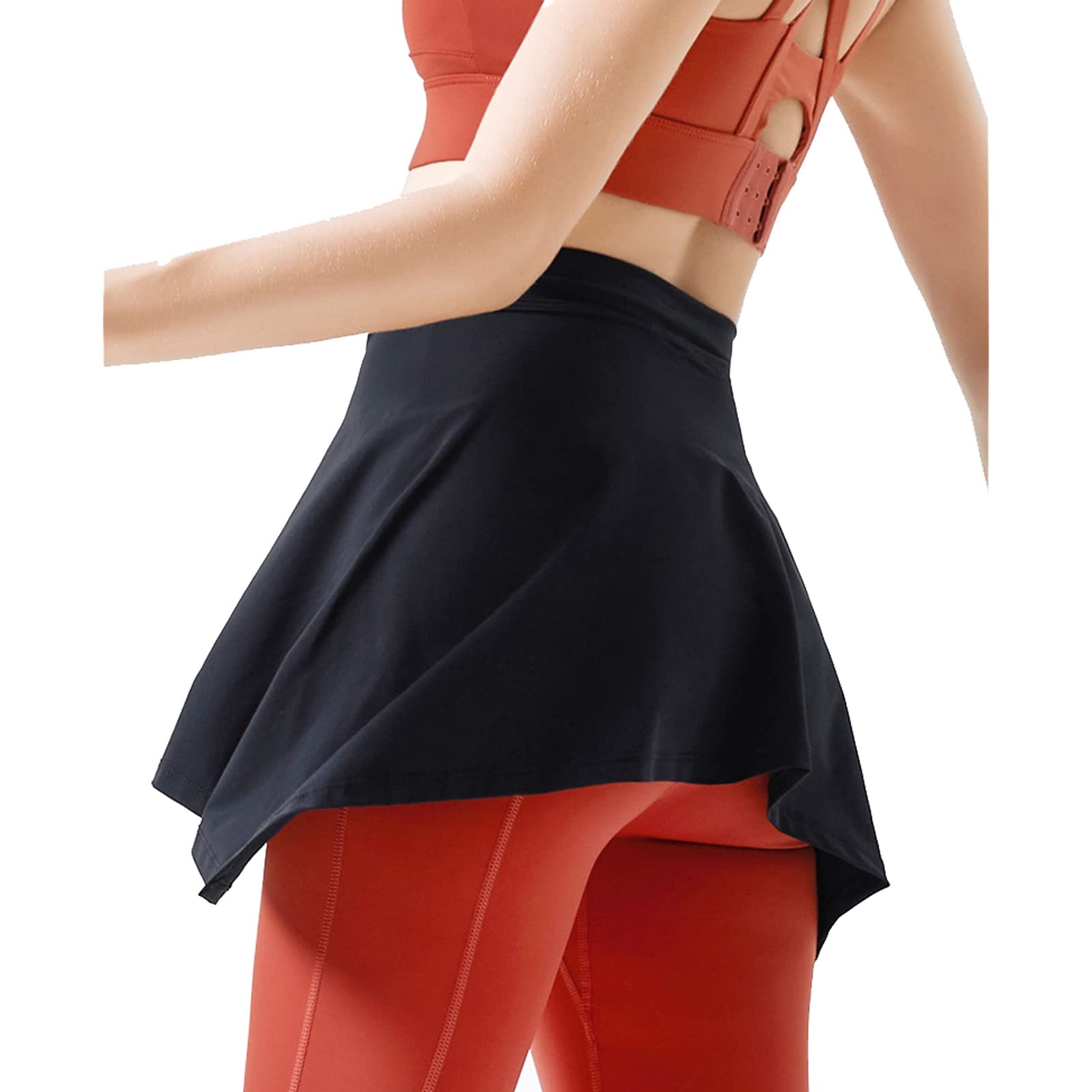 VGEBY Sports Skirt Cover, Polyester Fiber Soft Yoga Skirt Shawl Yoga Outfit Absorbent Yoga Tie Up Skirt for Fitness Tennis (Black)