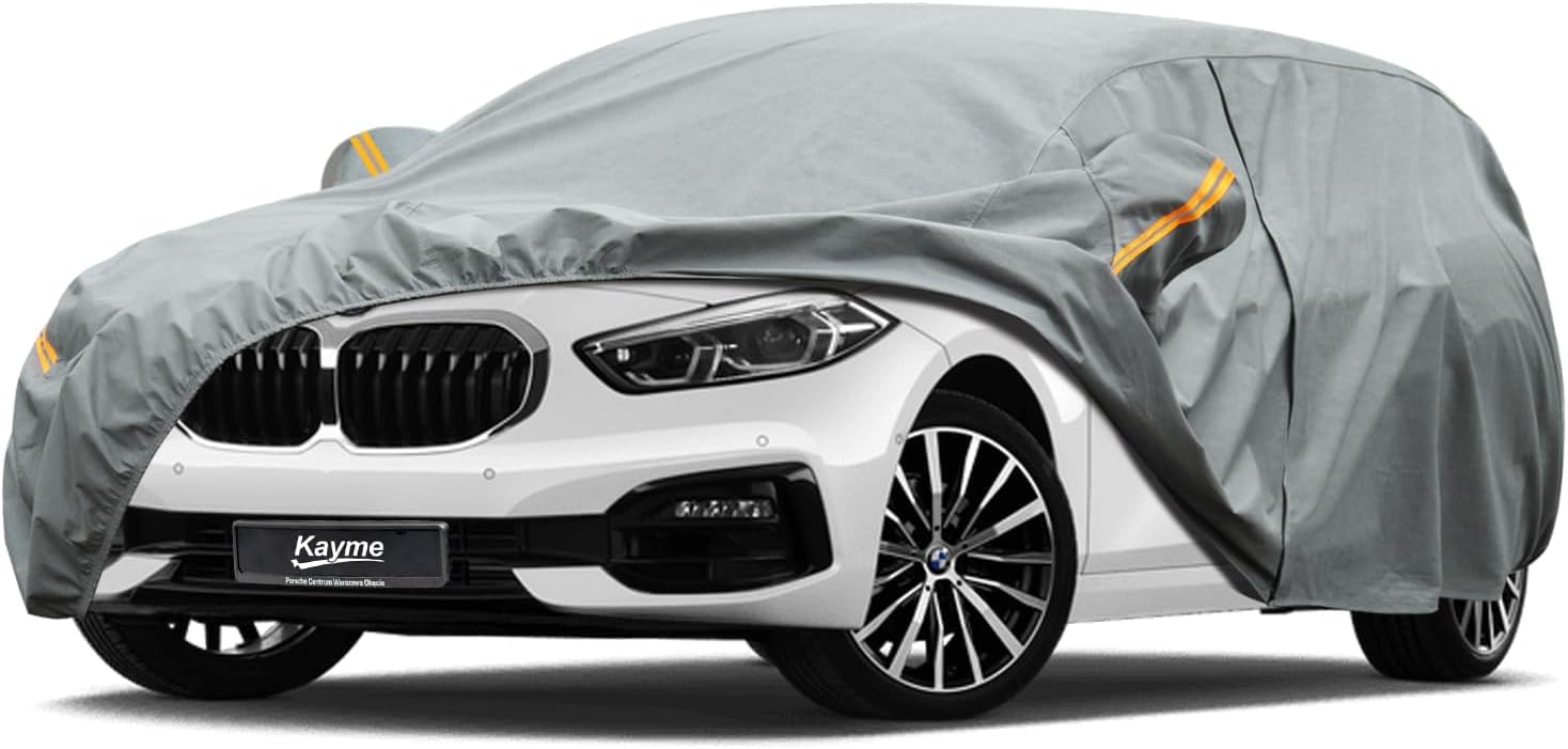 Kayme Robustes Autoabdeckung Wasserdicht Atmungsaktiv Passend für BMW 1er(2004-2025), Vollgarage Autoplane für Sonne Staub Schutz, Auto Abdeckplane Faltgarage Abdeckung(3-7 Tage liefern)