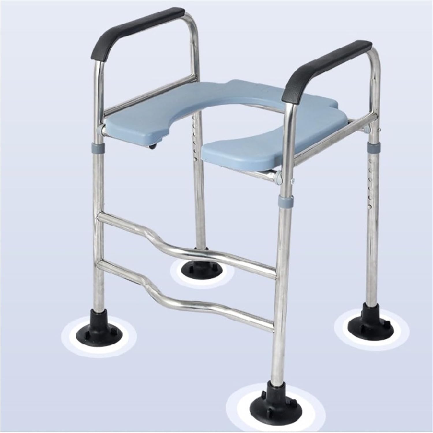 Asiento elevado para inodoro con asideros, forma en U, ajuste de altura, asiento elevado para personas con discapacidad, adultos mayores y uso asistido